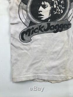 1970's 70s THE ROLLING STONES vtg rock concert t-shirt Rare Mick Jagger A1609