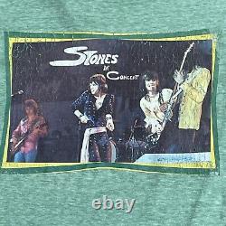 1970's VINTAGE ROLLING STONES In CONCERT Heather Green T-Shirt Size Xs / S Usa