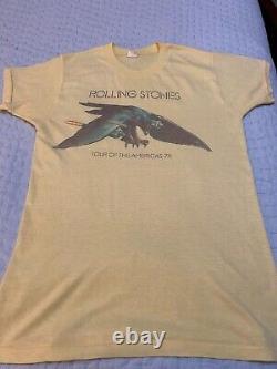 1975 The ROLLING STONES VINTAGE ORIGINAL TOUR OF THE AMERICAS T SHIRT size med