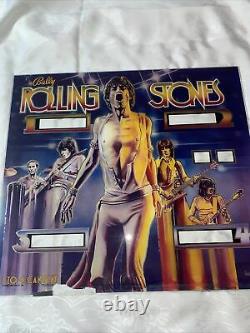1980 Bally Vintage Original Rolling Stones pinball Back Glass Not A Repro