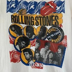 1989 Rolling Stones Steel Wheels Vintage Tour Band Rock Tee Shirt 80s 1980s