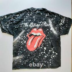 2241 Rolling Stones Band T-Shirt Used Clothing Vintage Xl Bleach
