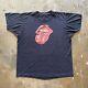 70s 80s Vintage The Rolling Stones Tongue T-shirt Sz L Paper Thin Distressed