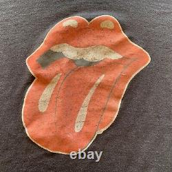 70s 80s VINTAGE THE ROLLING STONES TONGUE T-SHIRT SZ L PAPER THIN DISTRESSED