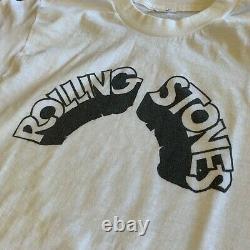 70s VINTAGE THE ROLLING STONES T-SHIRT MEN SZ S SOFT THIN DISTRESSED 1970s