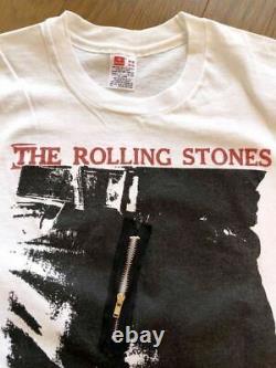90S Vintage Rolling Stones Sticky Fingers Zipped Printed T-Shirt Old 37895