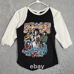 A1 Vintage 1981 The Rolling Stones Tour Band T Shirt Adult Small Black White
