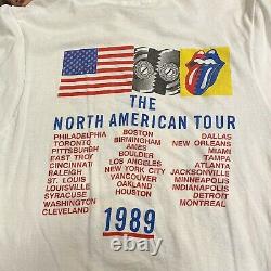 Authentic Vintage Rolling Stones 1989 Steel Wheels Tour Concert T-Shirt XL