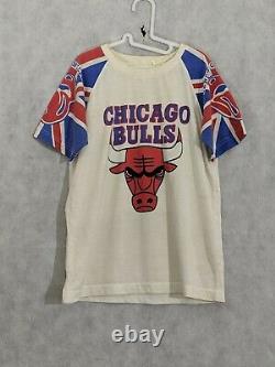 Chicago Bulls x The Rolling Stones Lips Vintage 70s 80s Stadium T Shirt Bootleg