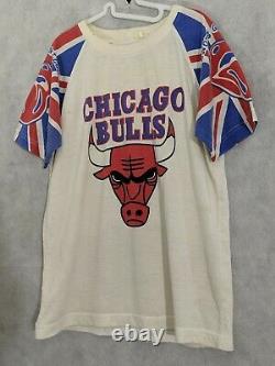 Chicago Bulls x The Rolling Stones Lips Vintage 70s 80s Stadium T Shirt Bootleg