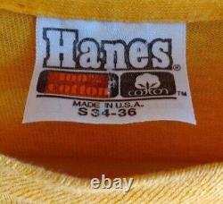 Hanes 1980's Vintage The Rolling Stones tattoo you tour T-shirt S Orange yellow