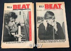 KRLA Beat Vtg Music Newspaper Magazine Lot of 18 Beatles Rolling Stones Dylan
