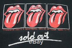 L thin vtg 80s 1989 the ROLLING STONES Toronto x Montreal CANADA tour t shirt