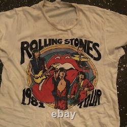 Madeworn The Rolling Stones Tee White 1981 Tour Vintage Music XS NWOT $179