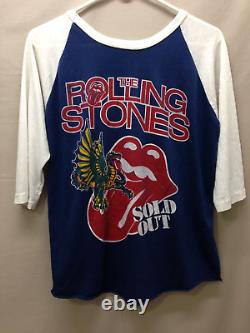 Men's Vintage Rock Band The Rolling Stones U. S. Tour'81 Sold Out T-shirt (A846)