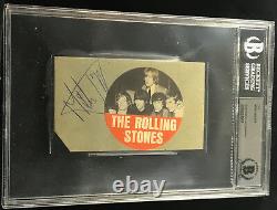 Mick Jagger 1964 Rolling Stones Vintage Autographed Signed Cut Beckett Bas