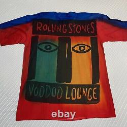 NOS VTG 90's Rolling Stones T-Shirt Tie-dye Voodoo Lounge All Over Print Sz XL