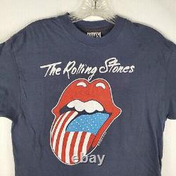 NOS Vintage Rolling Stones 1981 North American Tour Hanes Navy T-Shirt Large