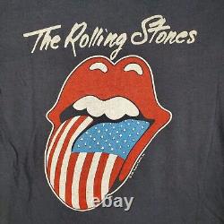 NOS Vintage Rolling Stones 1981 North American Tour Hanes Navy T-Shirt Large