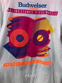 Original Vintage Rolling Stones Steel Wheels North American Tour 1989 T Shirt XL