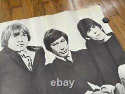 RARE Large 1966 Vintage Rolling Stones Poster 41inx26in Jagger Classic Rock