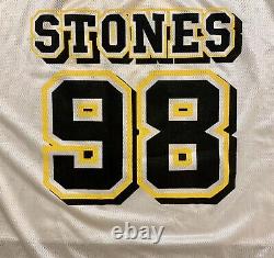 RARE Rolling Stones 98 Tour Hockey Jersey Size XL Yellow White Black RARE