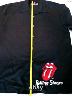RARE VINTAGE-2002 ROLLING STONES tour-short sleeve BUTTONED shirt rayon/poly mix