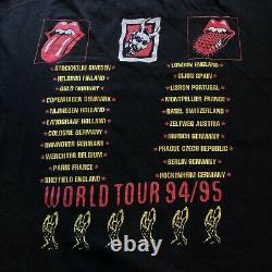 RARE VINTAGE ROLLING STONES Voodoo Lounge World Tour 94/95 T Shirt Size-XL vtg