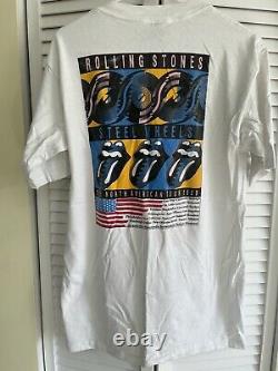 RARE Vintage 1989 Rolling Stones Steel Wheels Tour T-Shirt Size L