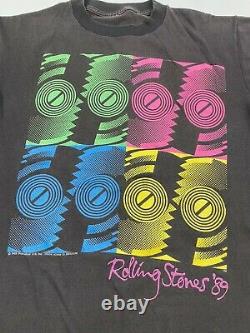 RARE Vintage T-shirt Rolling Stones'89 Steel Wheels Tour Mick Jagger SMALL