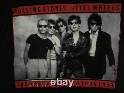 ROLLING STONES STEEL WHEELS vintage ROCK CONCERT t shirt TOUR 1989 BUDWEISER XL