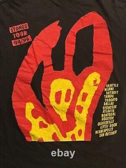ROLLING STONES Voodoo Tour 94/95 Black Vintage Vecta Single Stitched T-Shirt XL