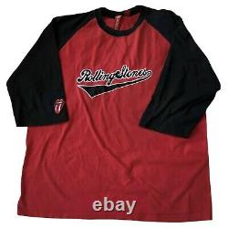ROLLING STONES embriodered baseball jersey Shirt 2002 2003 Tour Concert XXL