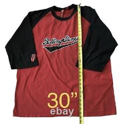 ROLLING STONES embriodered baseball jersey Shirt 2002 2003 Tour Concert XXL