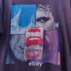 Rare 1990 Rolling Stones Levi`s x Andy Warhol Style Vintage T-shirt Size L Gray