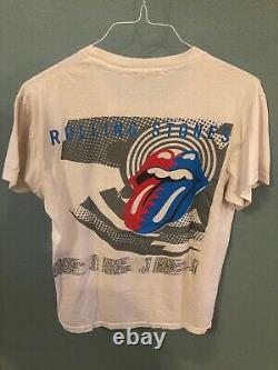 Rare Rolling Stones T Shirt Vintage 1989 Steel Wheels Concert Tour Size Large