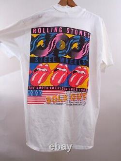 Rare Vintage 1989 The Rolling Stones Steel Wheels North American Tour T-Shirt XL