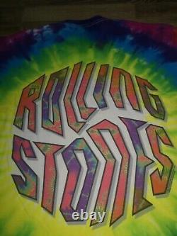 Rare! Vintage OG 90's Rolling Stones Liquid Blue Tie Dye 1994 Tour Promo T Shirt