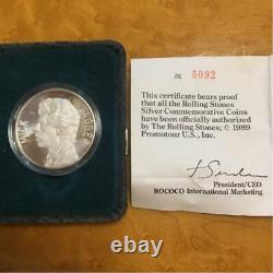 Rare Vintage Rolling Stones Official Commemorative Silver Coin Certificate Set