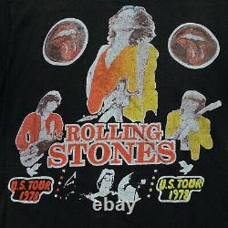Rare Vintage Rolling Stones U. S. Tour 1978 Parking Lot T Shirt 70s 80s Band SZ M