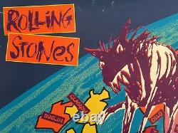 Rare Vtg 1990 Rolling Stones Urban Jungle Europe Tour Lithograph Print Poster