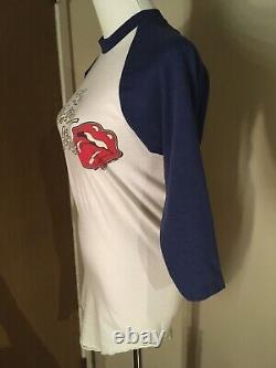Rolling Stones 1978 Vintage White And Navy Raglan Shirt Size S Womens RARE REAL
