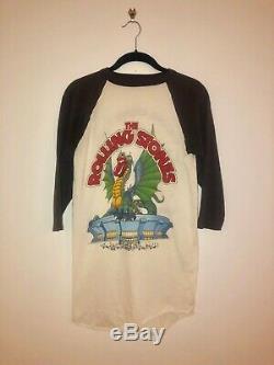 Rolling Stones 1981 Tour TRUE VINTAGE Raglan T-Shirt Size Large
