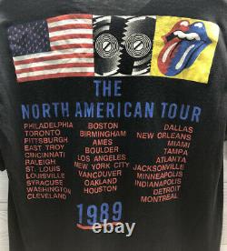 Rolling Stones 1989 North American Tour Vintage Large Spring Ford USA Shirt