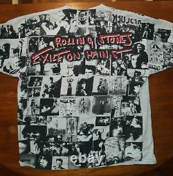 Rolling Stones Exile on Main Street 1995 all over print shirt rare vintage XL