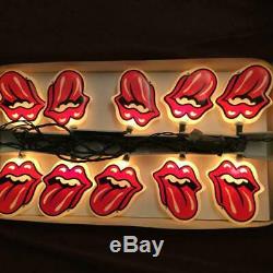 Rolling Stones Man Cave Neon Sign Beer Bar Pub Studio Party Lamp Tan set vintage