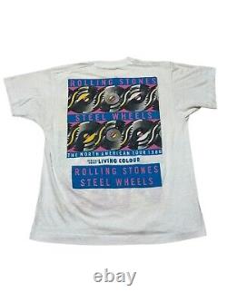 Rolling Stones STEEL WHEELS American tour Andy Warhol Rare Tour Music Shirt 1989