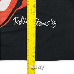 Rolling Stones The Canadian Tour 1989 Screen Stars Tag T-Shirt Black L VTG