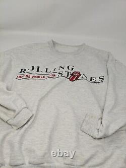 Rolling Stones Tongue Logo 1997-98 World Tour VTG 1998 Gray Sweatshirt Size L