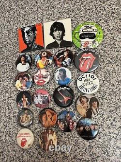 Rolling Stones Vintage Pinback Lot Of (21) 1981-86 Rare Promo FREE SHIPPING